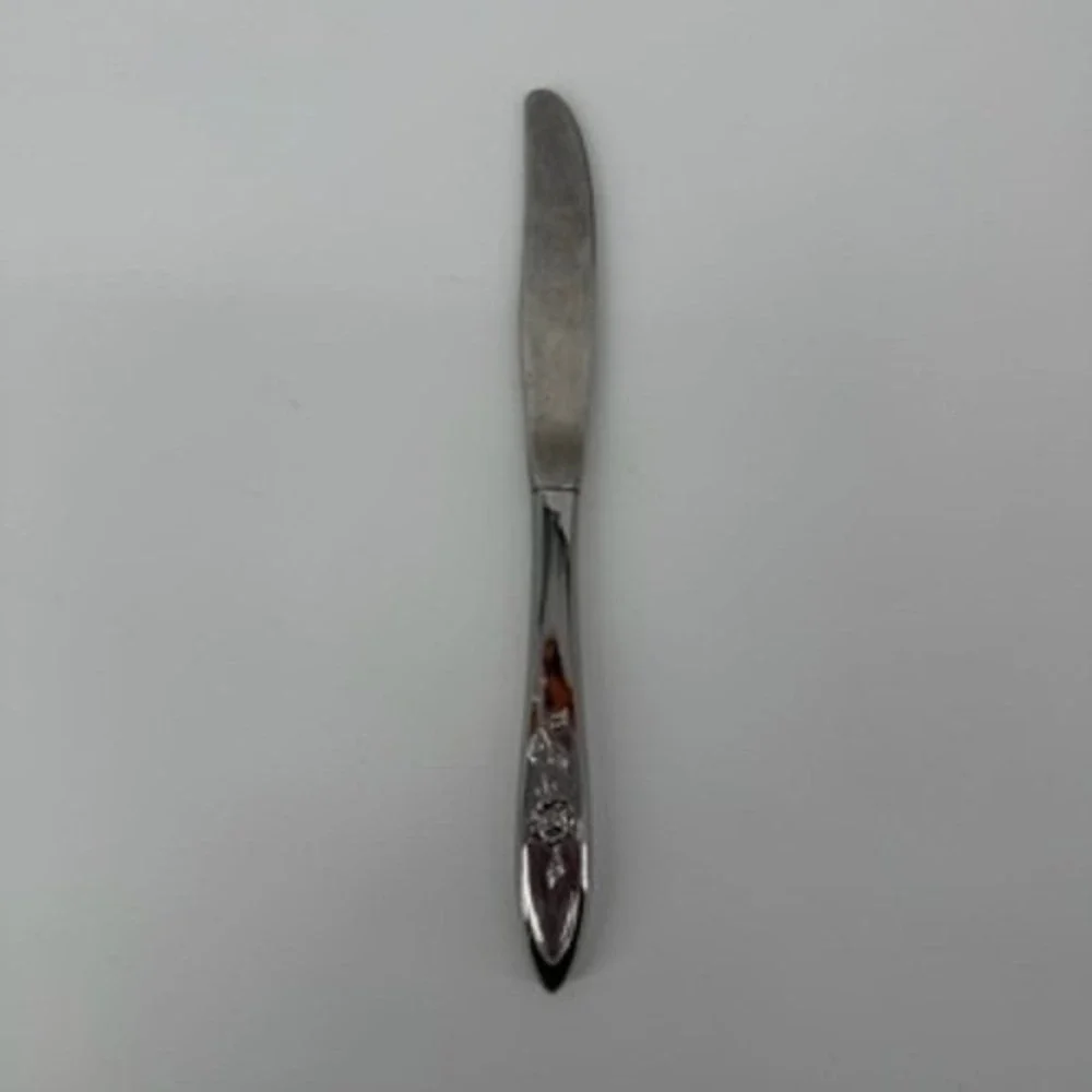 Oneida‎ Community My Rose Stainless Steel Dinner Knife Vintage Floral Pattern
